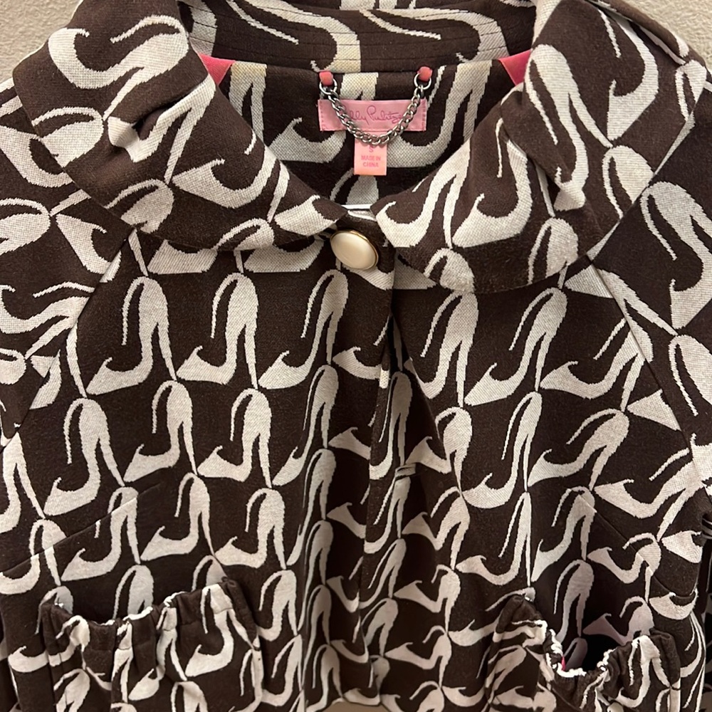 Lilly Pulitzer jacket sweater in high heel “Heel Yeah”  pattern size S